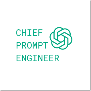 Chief Prompt Engineer with Logo Posters and Art